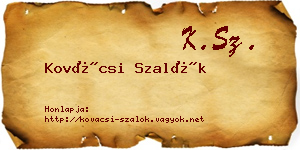 Kovácsi Szalók névjegykártya